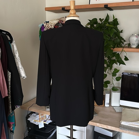 CRISCIONE NY Vintage 80s Double Breasted Black Blazer Glam Silver Rhinestone M - Picture 9 of 17